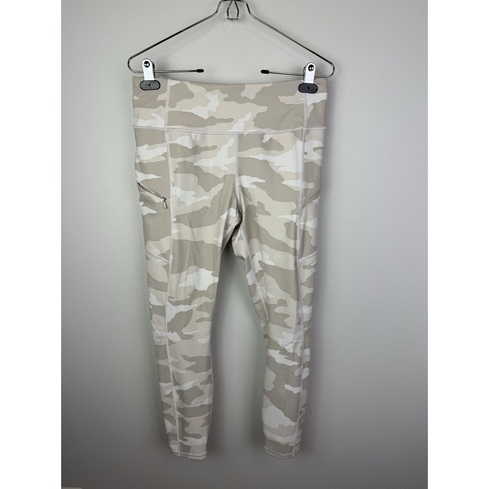 Athleta White Gray Camo Contender 7/8 tight legging‎ Sz Medium